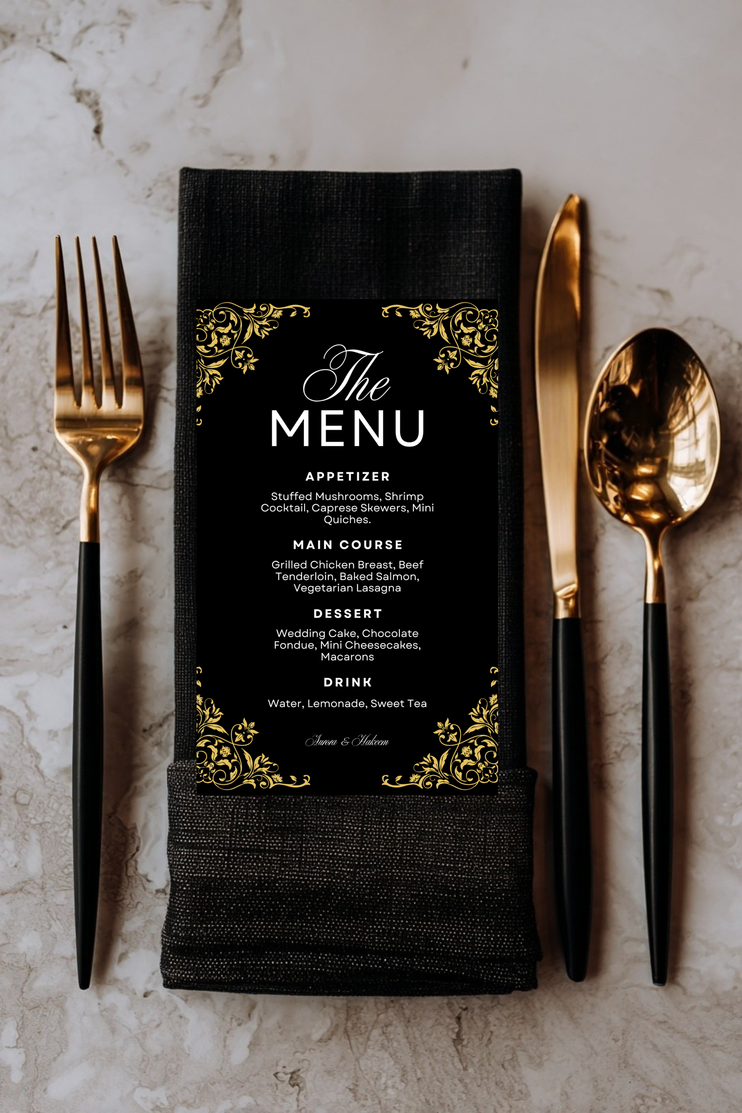 Luxury Wedding Mockup Bundle for Canva | Invitation, Menu, Table Card, and Signage Mockups