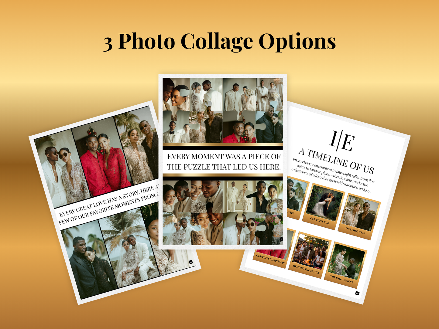 Wedding Program Template | Magazine Style Ceremony Program | Editable & Printable Wedding Magazine with Photo Collage Options
