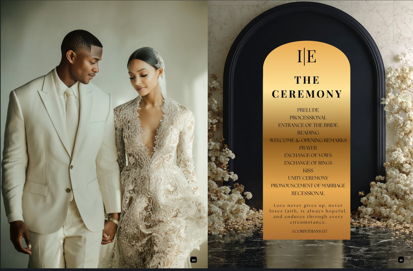 Wedding Program Template | Magazine Style Ceremony Program | Editable & Printable Wedding Magazine with Photo Collage Options