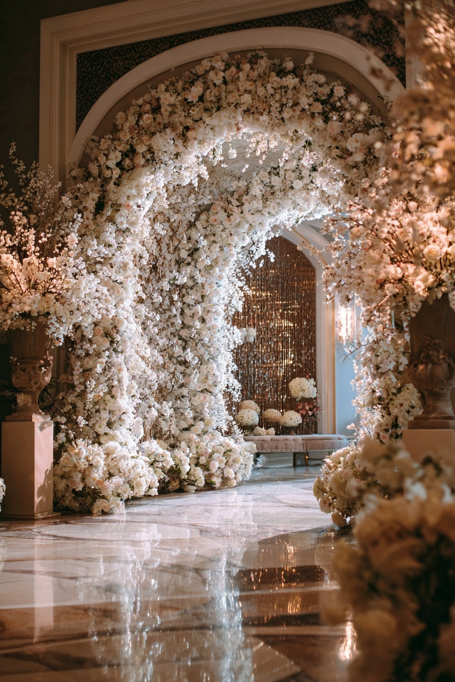 Floral Archway AI Stock Images– Ivory Bloom Editorial Bundle for Weddings, Creatives & Moodboards