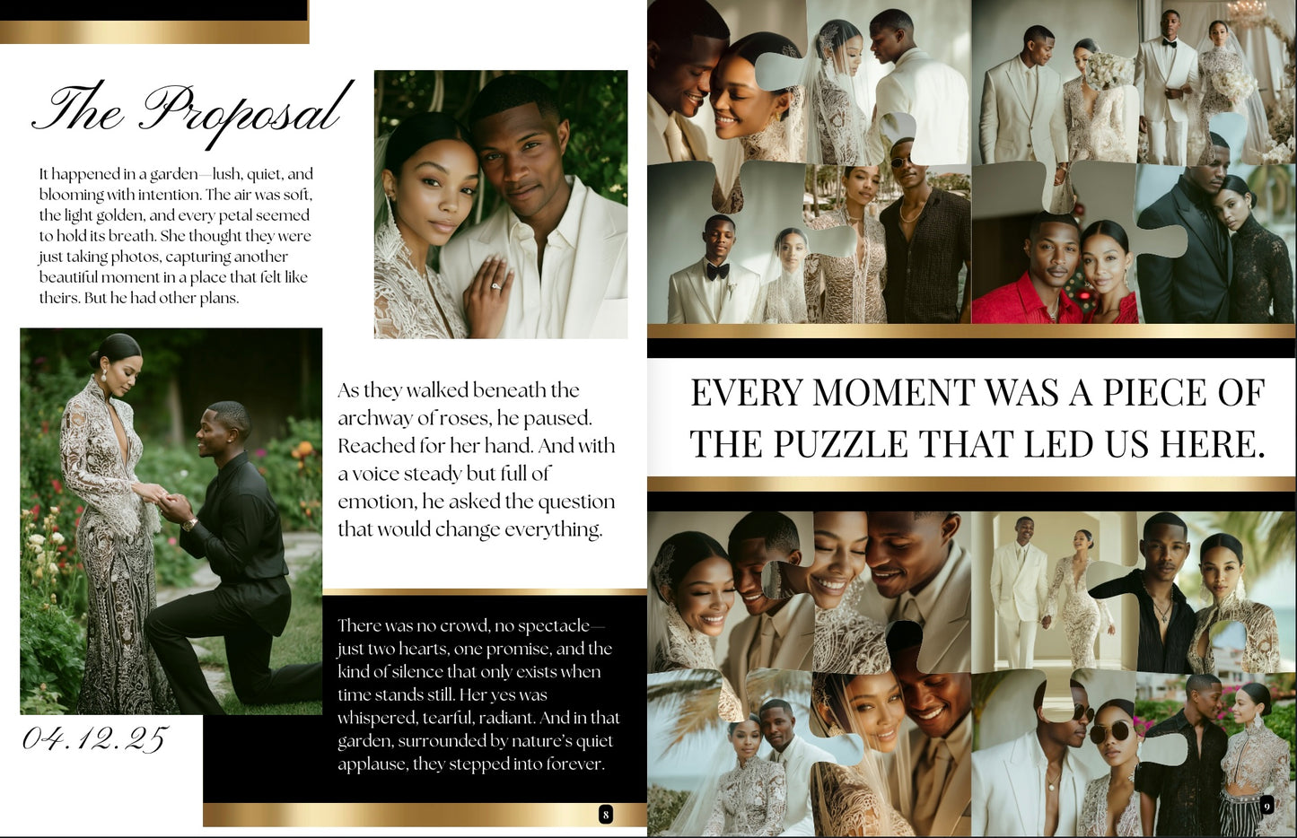 Wedding Program Template | Magazine Style Ceremony Program | Editable & Printable Wedding Magazine with Photo Collage Options