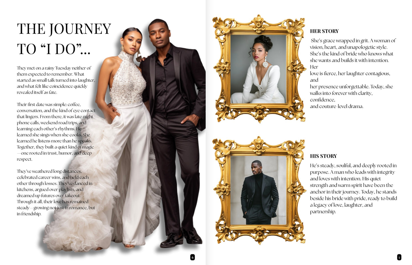 Wedding Program Template | Magazine Style Ceremony Program | Editable & Printable Wedding Magazine with Photo Collage Options