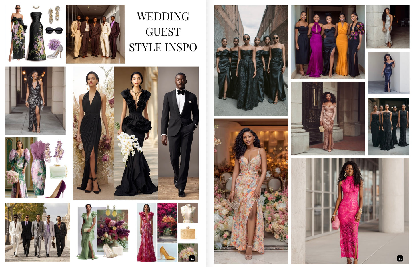 Wedding Program Template | Magazine Style Ceremony Program | Editable & Printable Wedding Magazine with Photo Collage Options