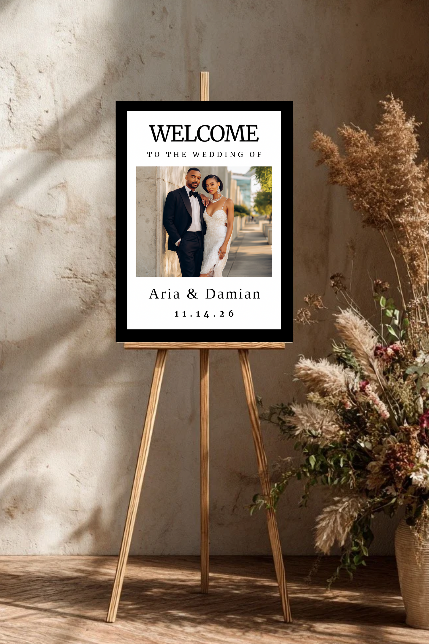 Classic Black & White Wedding Invitation Suite + Bridal Style Guide | Editable Canva Templates