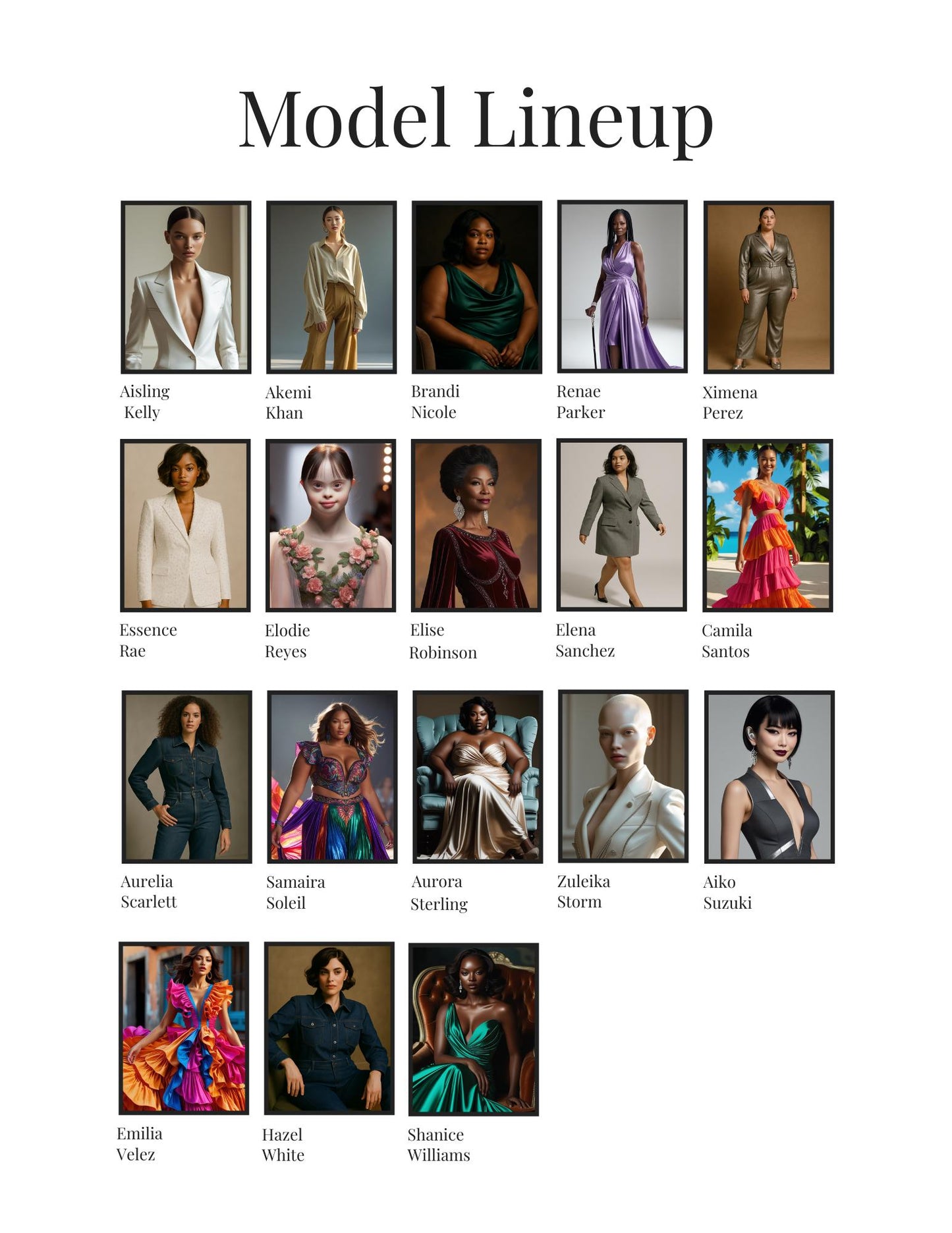 Fashion Stock Images | Diverse Editorial AI Model Collection | Transparent PNGs + Moodboard Cards | Fashion Stock Images for Creatives