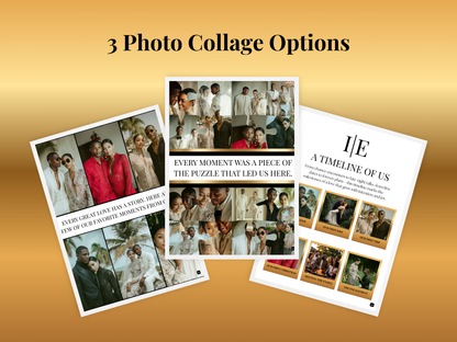 Wedding Program Template | Magazine Style Ceremony Program | Editable & Printable Wedding Magazine with Photo Collage Options