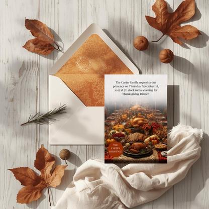Thanksgiving Invitation Canva Template | Editable Invite | Canva Thanksgiving Invitation