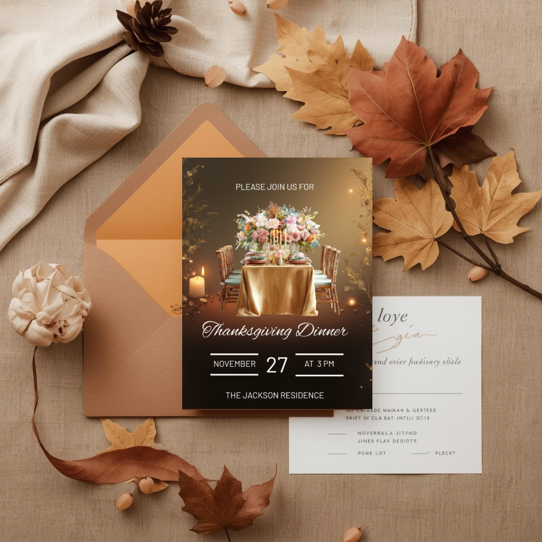 Thanksgiving Invitation Canva Template | Friendsgiving Invitation | Editable Invitation | Canva Template | Canva Invitation