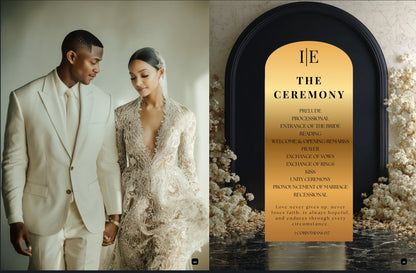 Wedding Program Template | Magazine Style Ceremony Program | Editable & Printable Wedding Magazine with Photo Collage Options