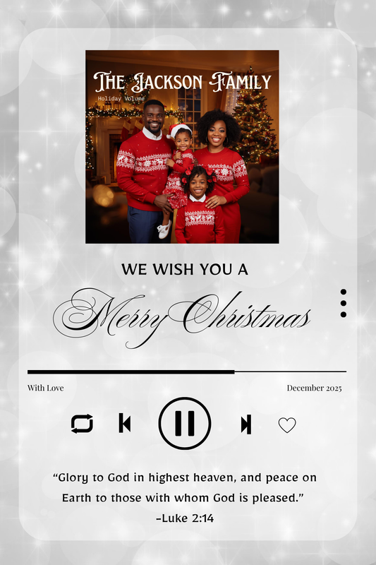 Music Player Christmas Card | Editable Canva Template