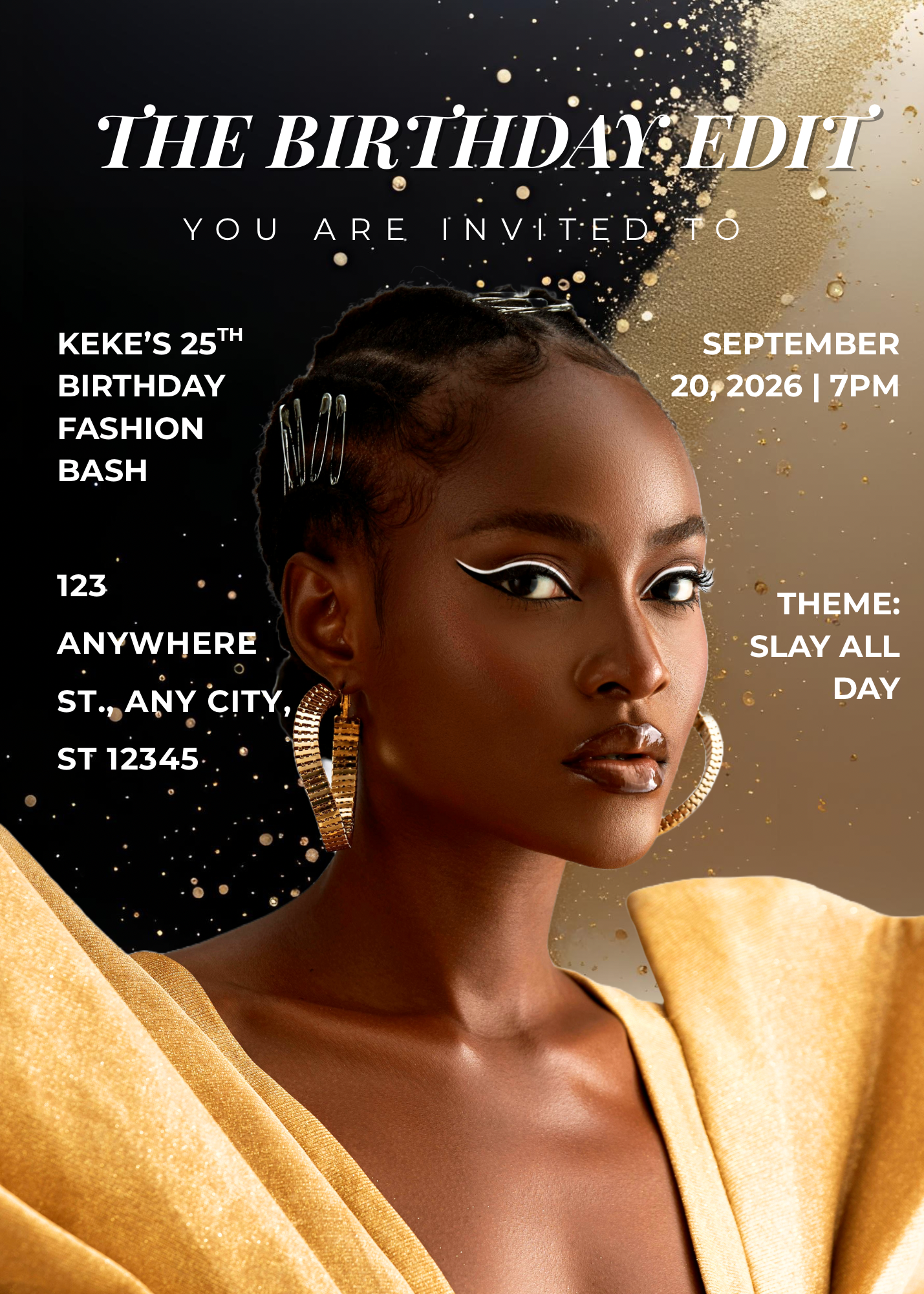 Editorial Birthday Invitation Template – Luxe & Customizable | The Birthday Edit