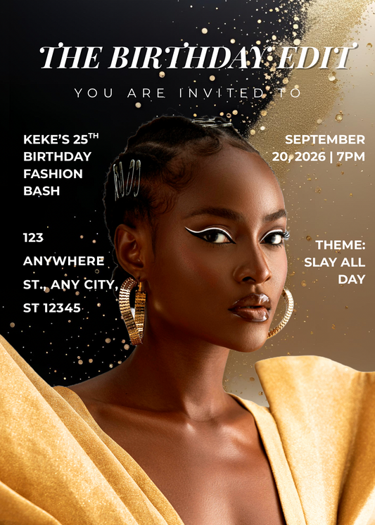 Editorial Birthday Invitation Template – Luxe & Customizable | The Birthday Edit