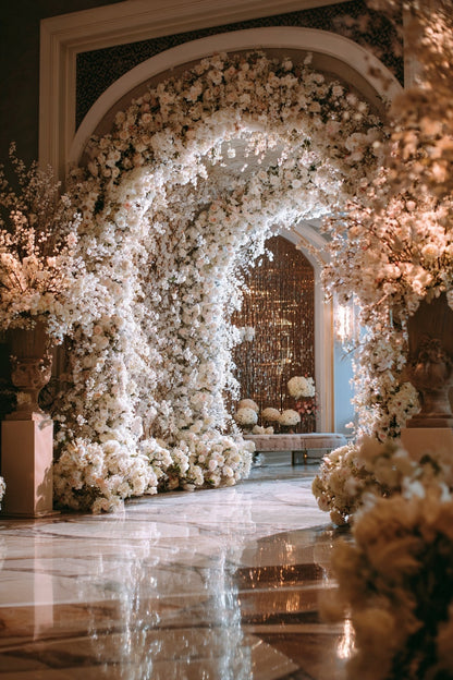 Floral Archway AI Stock Images– Ivory Bloom Editorial Bundle for Weddings, Creatives & Moodboards