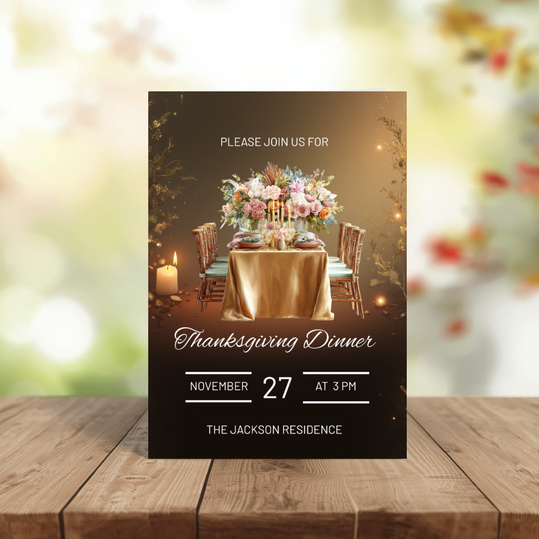 Thanksgiving Invitation Canva Template | Friendsgiving Invitation | Editable Invitation | Canva Template | Canva Invitation