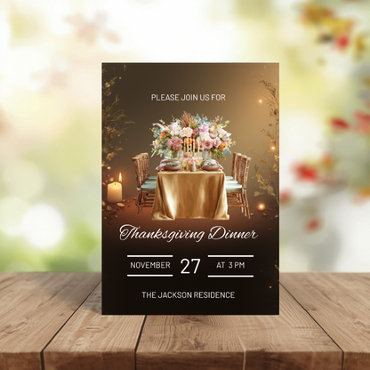 Thanksgiving Invitation Canva Template | Friendsgiving Invitation | Editable Invitation | Canva Template | Canva Invitation