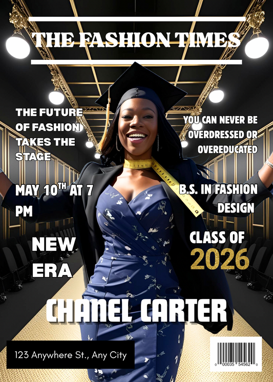 Runway-Inspired Graduation Invitation – Editorial Style | The Fashion Times