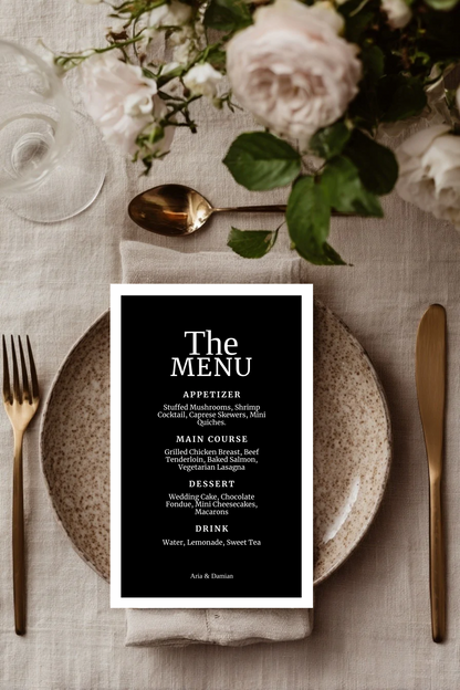 Classic Black & White Wedding Invitation Suite + Bridal Style Guide | Editable Canva Templates