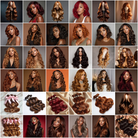 The Fall Hair Edit Stock Images | Wig & Bundle Stock Photos | Beauty Brand Content | AI Stock Photography | Digital Download