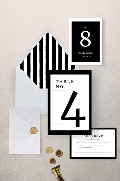 Classic Black & White Wedding Invitation Suite + Bridal Style Guide | Editable Canva Templates