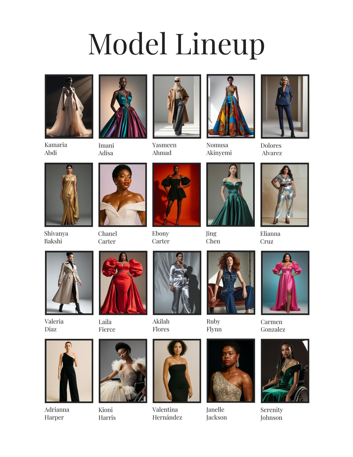 Fashion Stock Images | Diverse Editorial AI Model Collection | Transparent PNGs + Moodboard Cards | Fashion Stock Images for Creatives