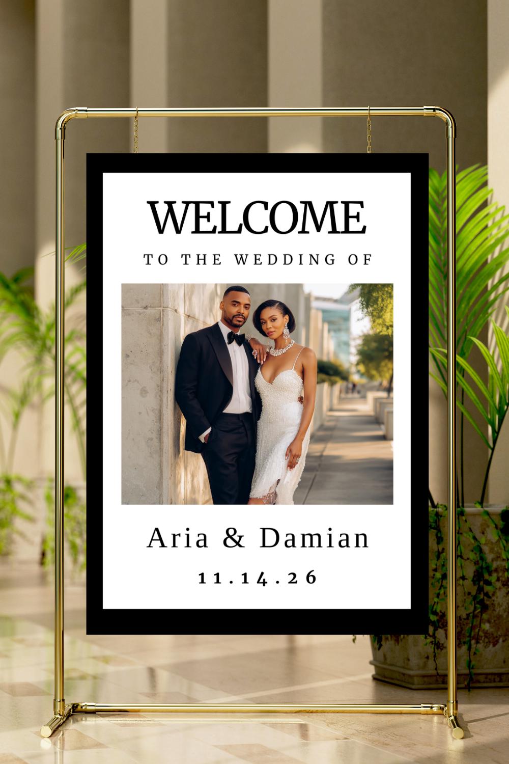 Classic Black & White Wedding Invitation Suite + Bridal Style Guide | Editable Canva Templates